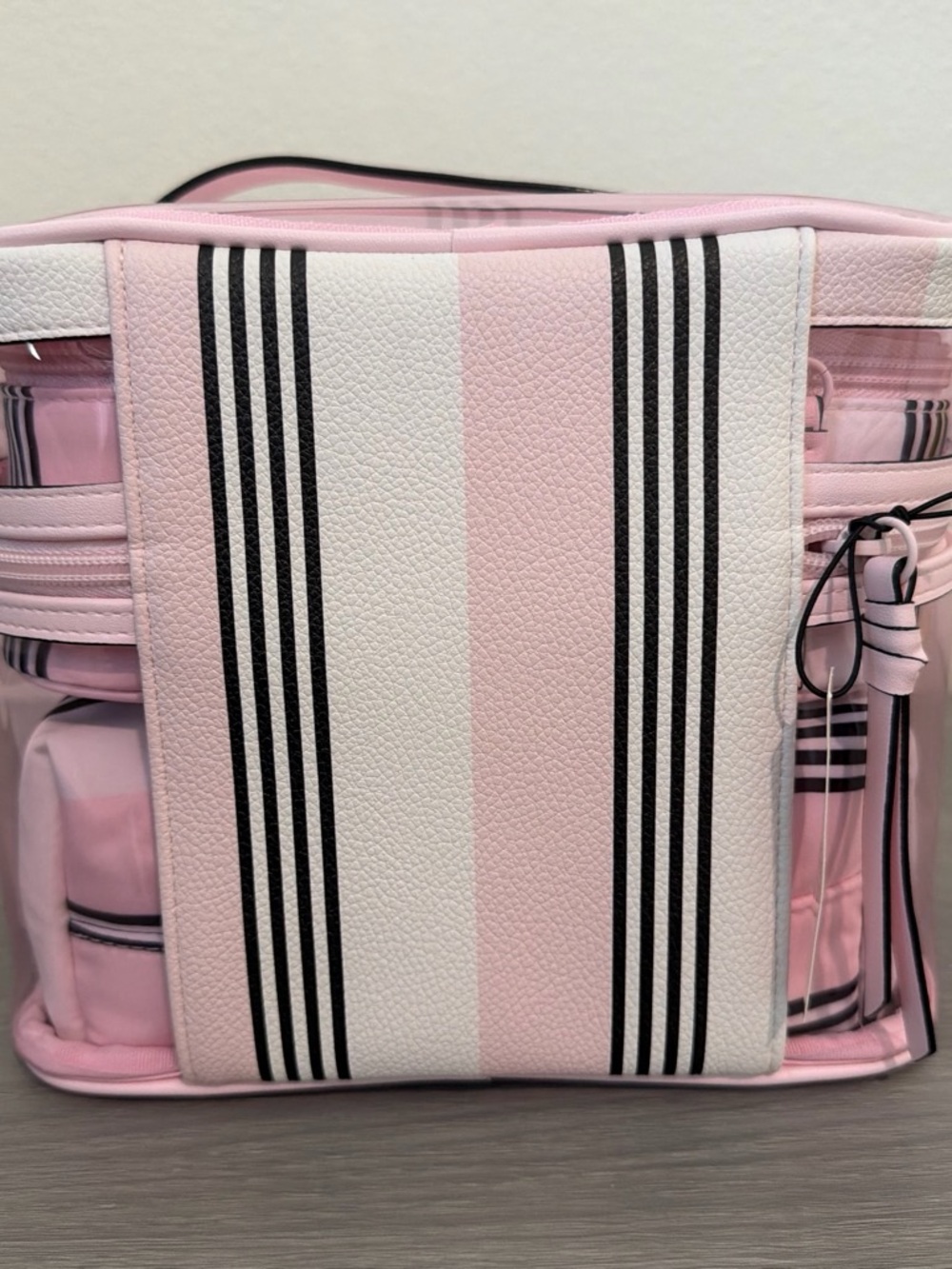 Victoria's Secret Pink Clear-Top Cosmetic Case with Plaid Accents - Picture 2 of 2
